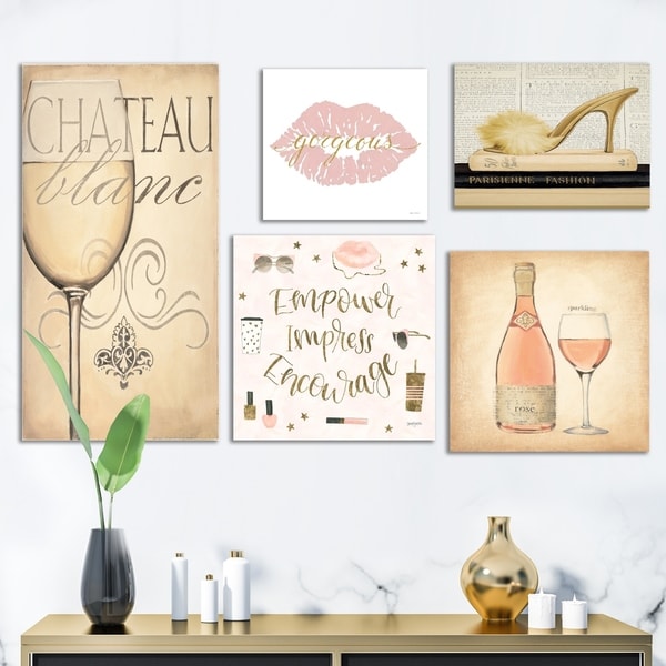 Designart 'Glam Style Collection' Abstract Wall Art set of 5 pieces - Multi-Color
