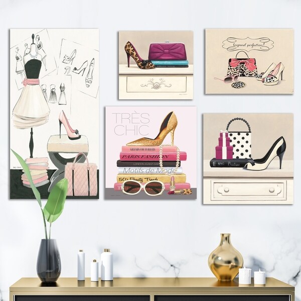 Designart 'Glam Style Collection' Abstract Wall Art set of 5 pieces - Multi-Color