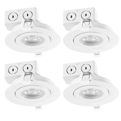 4 in. White Integrated LED Recessed Lighting Kit (4-Pack)