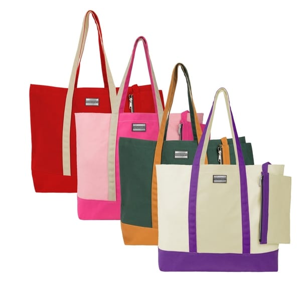 Shop Top Handle Tote Bag Beach Bag with Removable Organizer Zipper Pouch - On Sale - Free ...