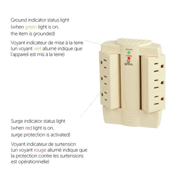 Shop 6 Outlet Swivel Surge Protector Wall Tap Overstock