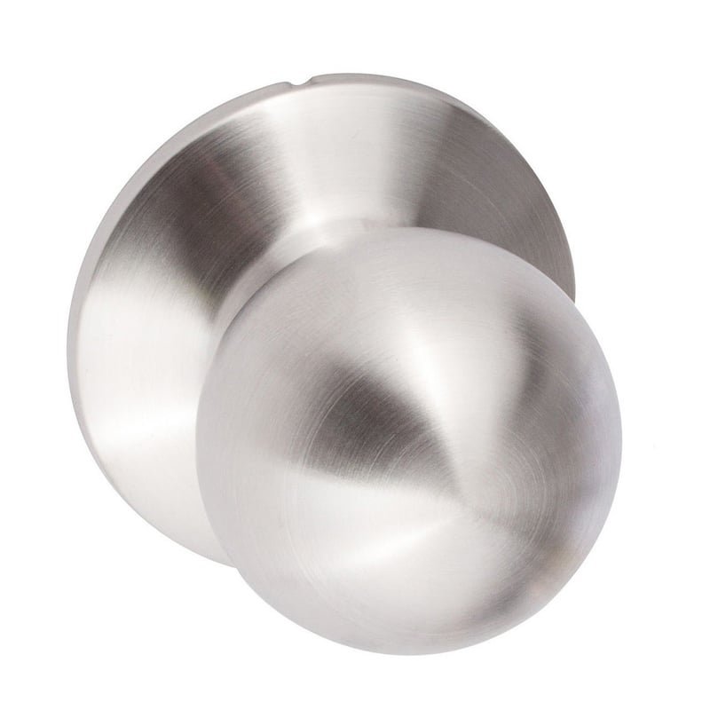 Sure-Loc Round Passage Door Knob (2 Complete Sets) - Silver - Polished