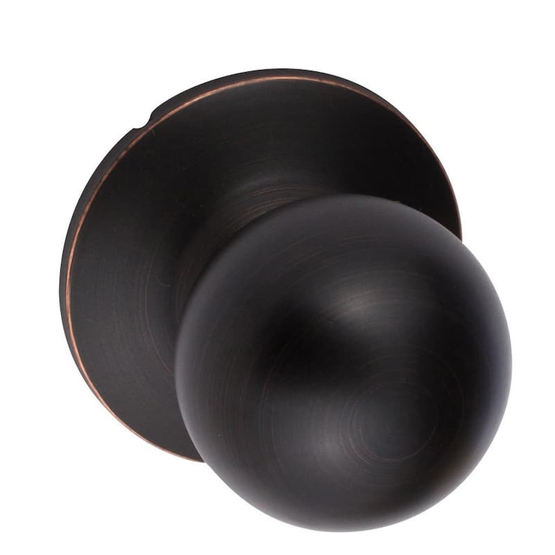 Sure-Loc Round Passage Door Knob (2 Complete Sets) - Brown - Antique