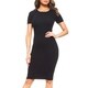 preview thumbnail 1 of 5, Women's Casual Solid Comfy Short Sleeve Bodycon Slim Fit A-Line Dress