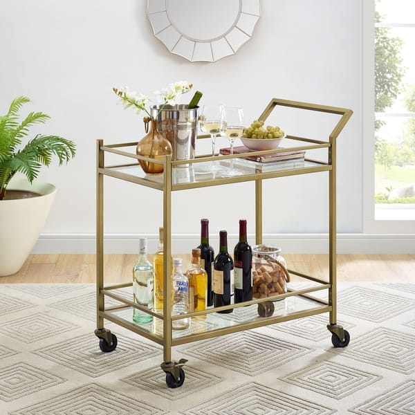 slide 1 of 5, Aimee Mid-century Bar Cart - 35.5 "W x 19 "D x 36 "H
