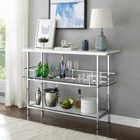 Aimee Bar With Chrome Finish And Paper Marble Top - N/A