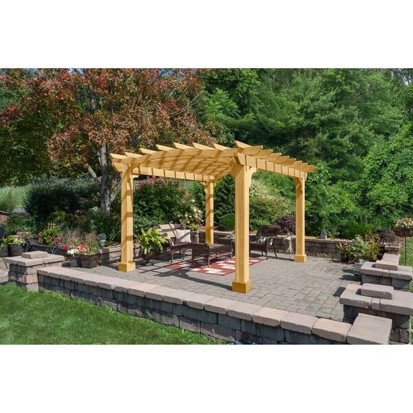 Shop 10x12 Wood Pergola Kit 8x8 Posts Free Shipping Today