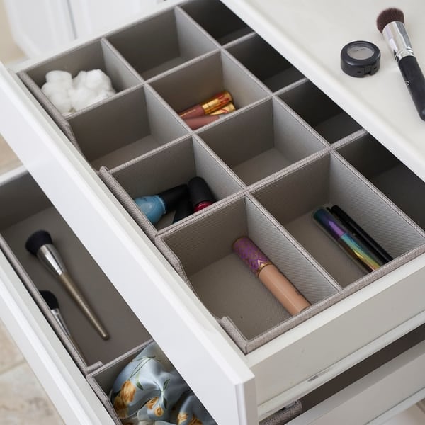 Shop Drawer Organizer Storage Tray With Fabric Cover Latte 725 1