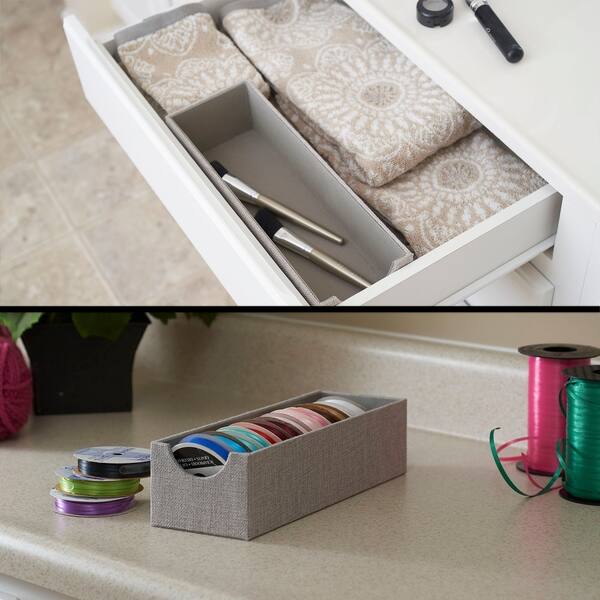 Shop Drawer Organizer Storage Tray With Fabric Cover Latte 725 1