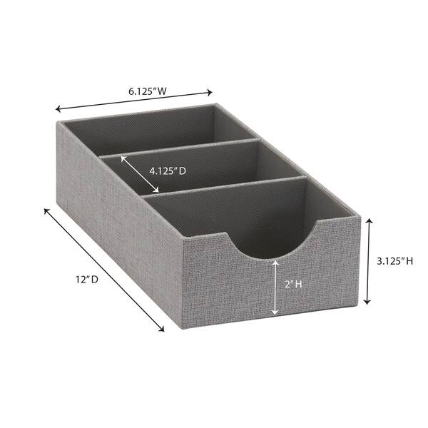 Shop Drawer Organizer Storage Tray With 3 Compartment And Fabric