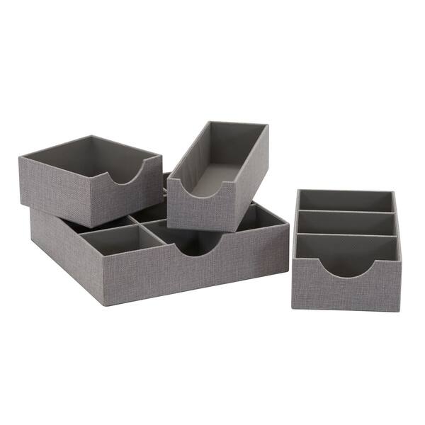 Shop Drawer Organizer Storage Tray With 3 Compartment And Fabric