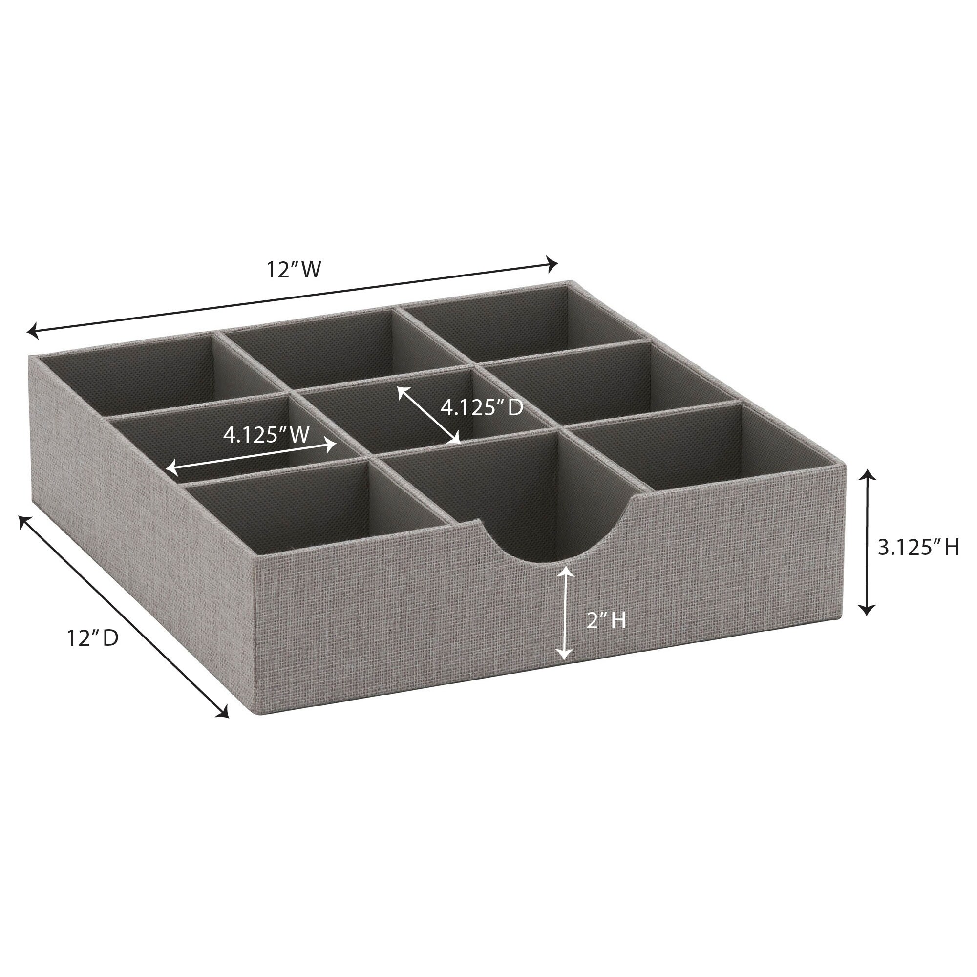 Shop Drawer Organizer Storage Tray With 9 Square Compartments And