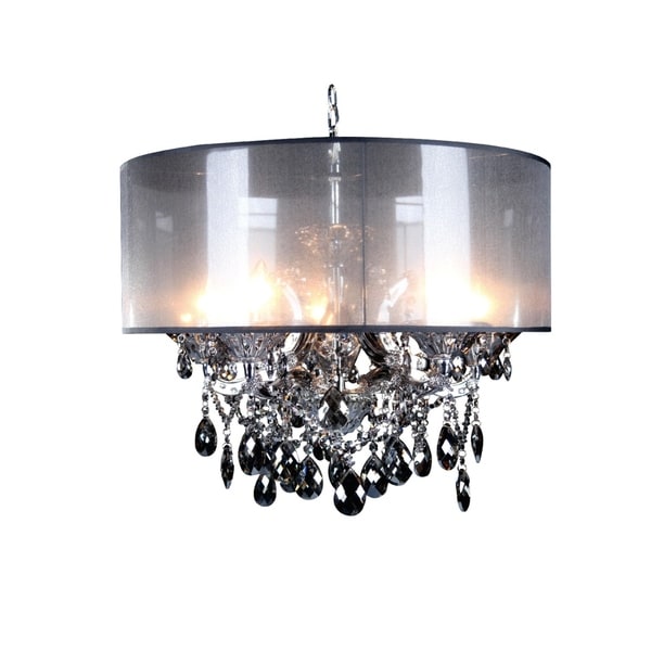 Chrome Metal Chandelier With Smoke Crystal Chrome Metal Chandelier With Smoke Crystal