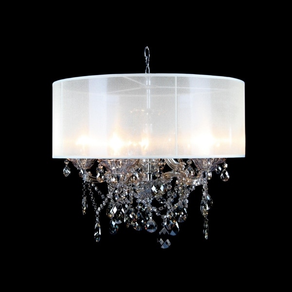 Chrome Metal Chandelier With Champagne Crystal Accents Free Chrome Metal Chandelier With Champagne Crystal Accents