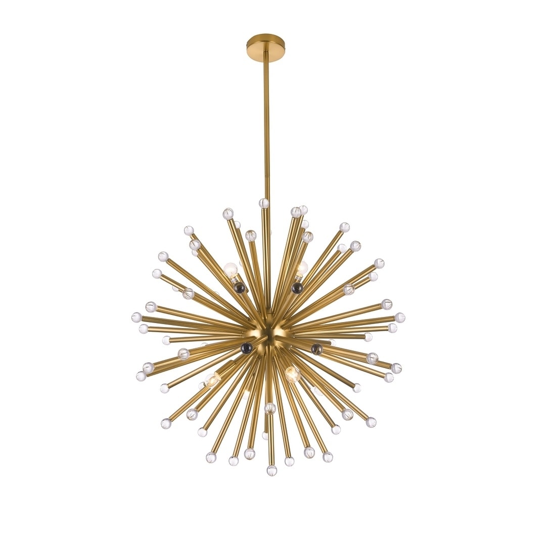 Brass Iron Chandelier With Clear Glass Ball Accents - Chandeliers For Bedrooms by Overstock.com