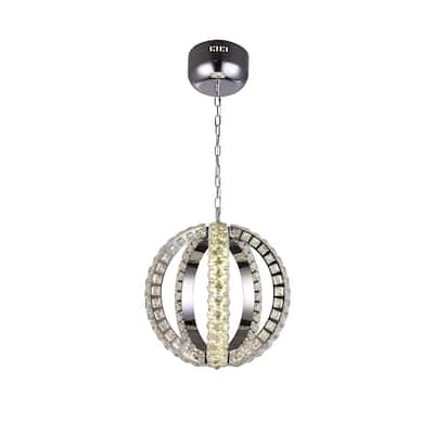 LED Crystal Pendant Lighting with Chrome Stainless Steel Frame