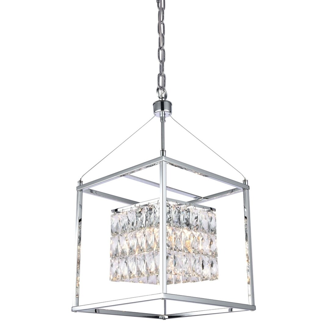 Chrome Iron Chandelier With Clear Crystal Drapping - Chandeliers For Bedrooms by Overstock.com
