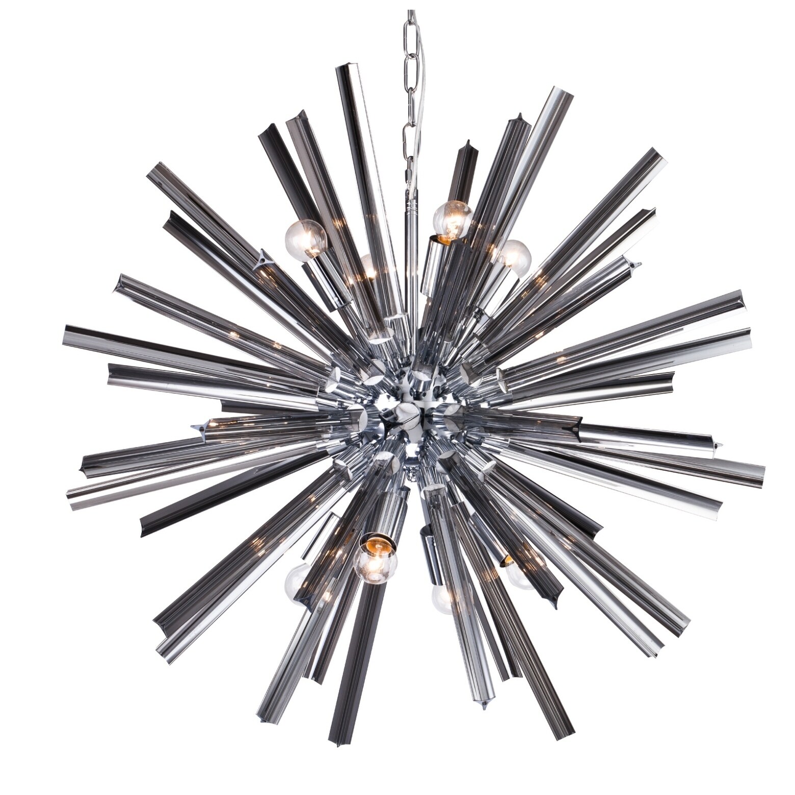 Chrome Iron Chandelier With Smoke Glass - Chandeliers For Bedrooms by Overstock.com