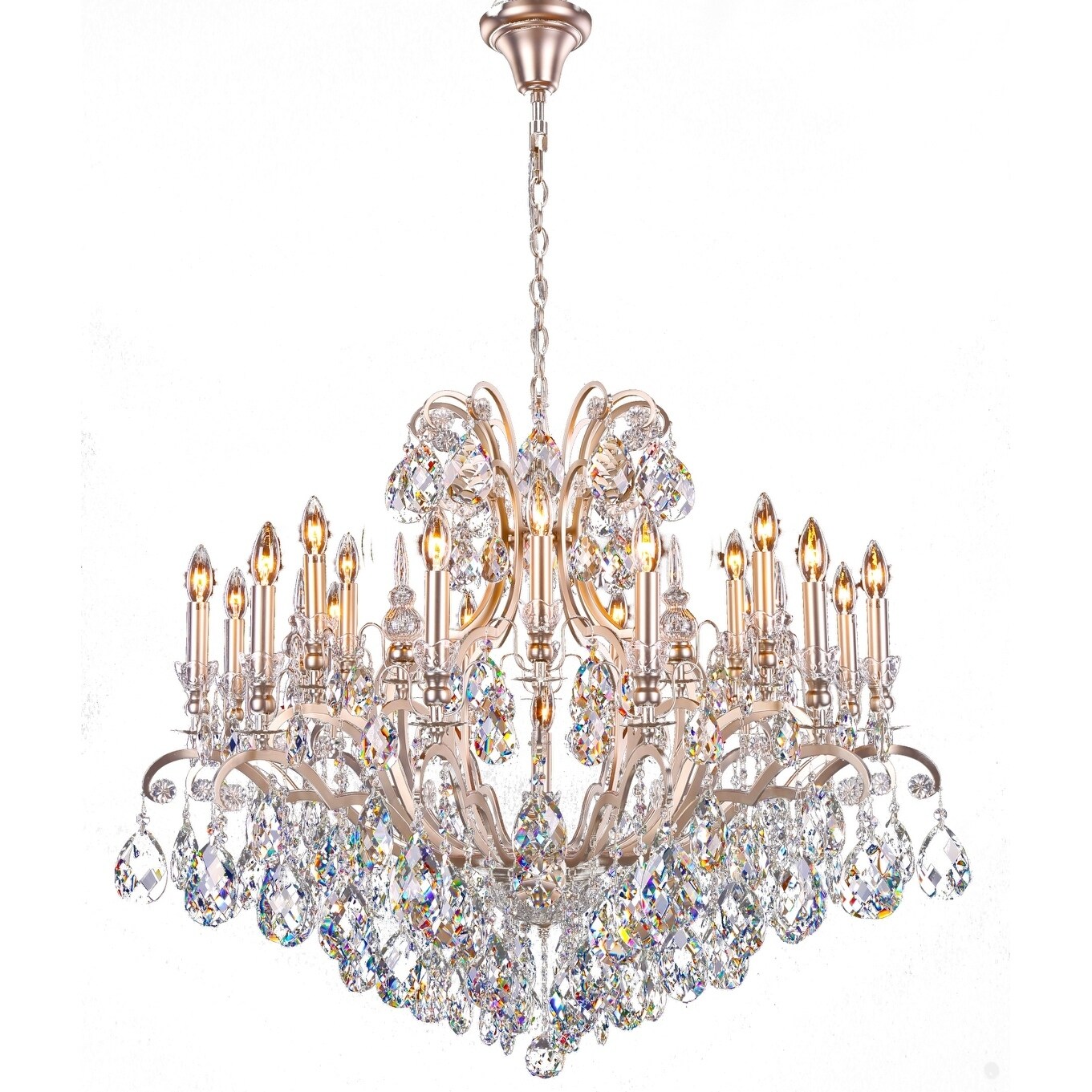Pewter Iron Chandelier With Clear Crystal - Chandeliers For Bedrooms by Overstock.com