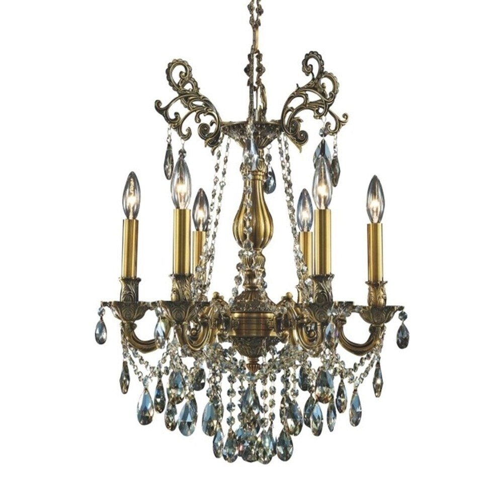 Brass Steel Chandelier With Champagne Crystal - Chandeliers For Bedrooms by Overstock.com