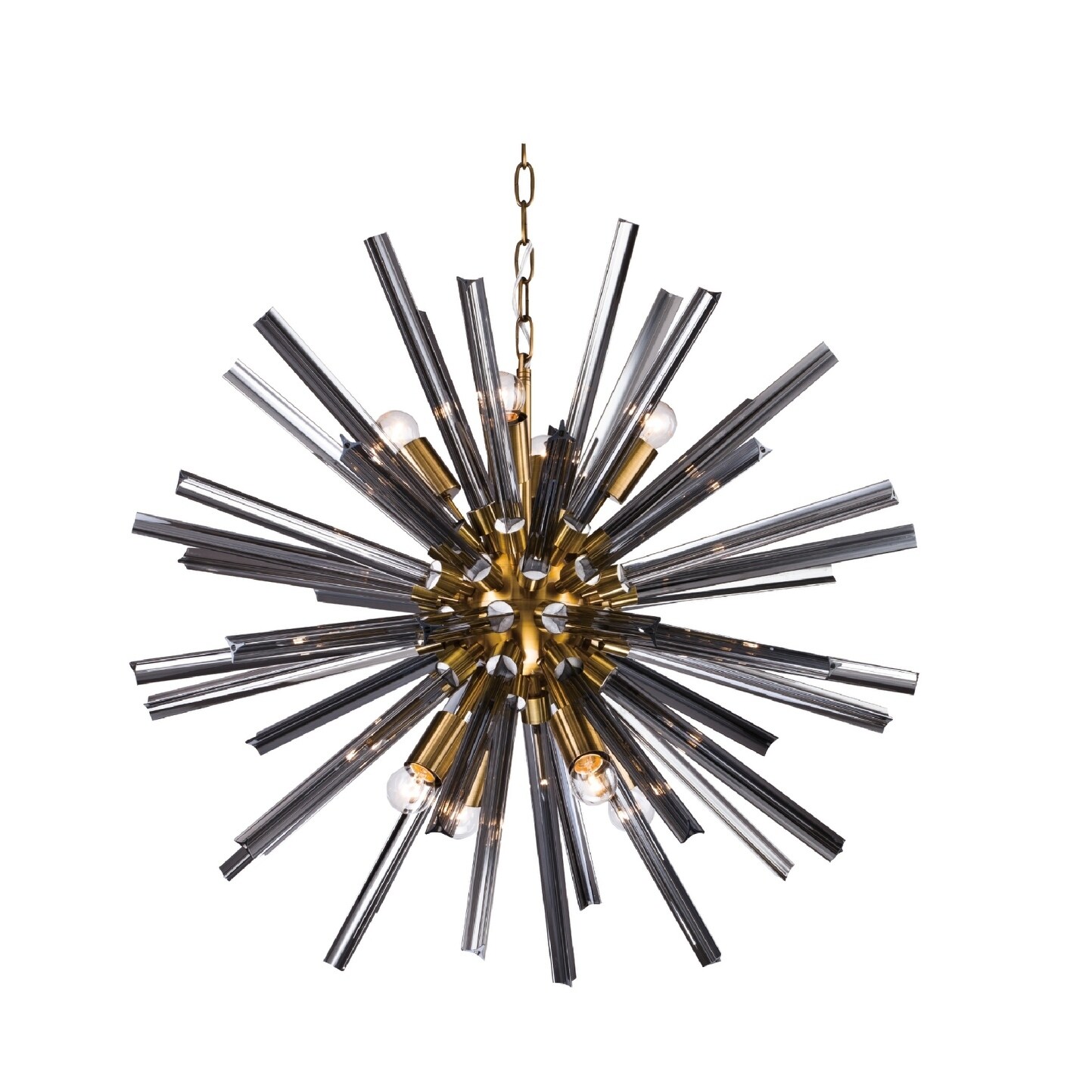 Brass Iron Chandelier With Smoke Glass - Chandeliers For Bedrooms by Overstock.com