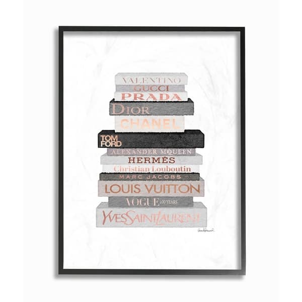 Stupell Silver Orchid Neutral Grey and Rose Gold Fashion Bookstack Framed  Art - Multi-Color - Bed Bath & Beyond - 26886232
