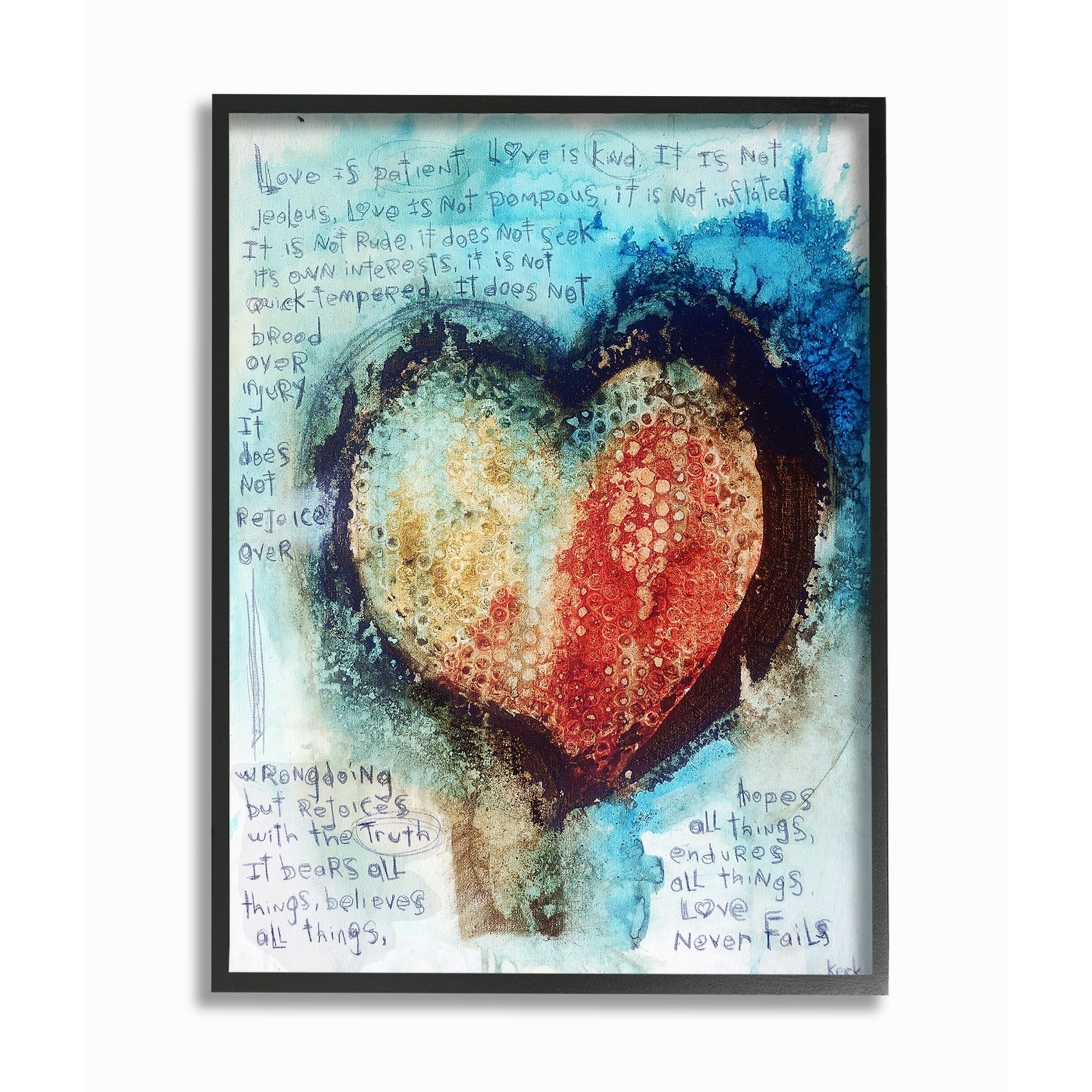 Shop The Stupell Home Decor Red And Blue Painted Heart Over Words