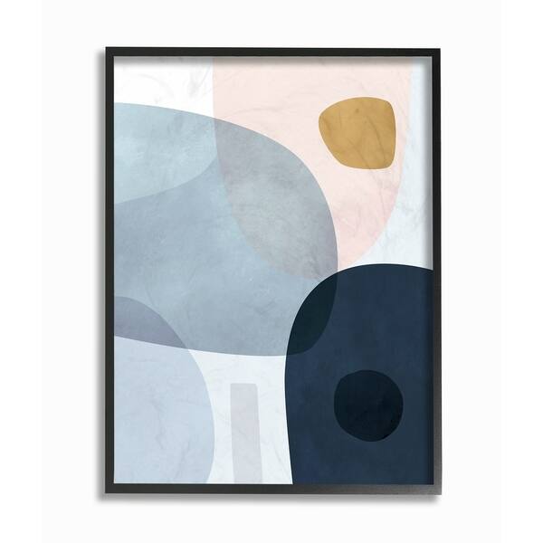 Shop The Stupell Home Decor Mod Shapes Slate Blue Navy And Peach