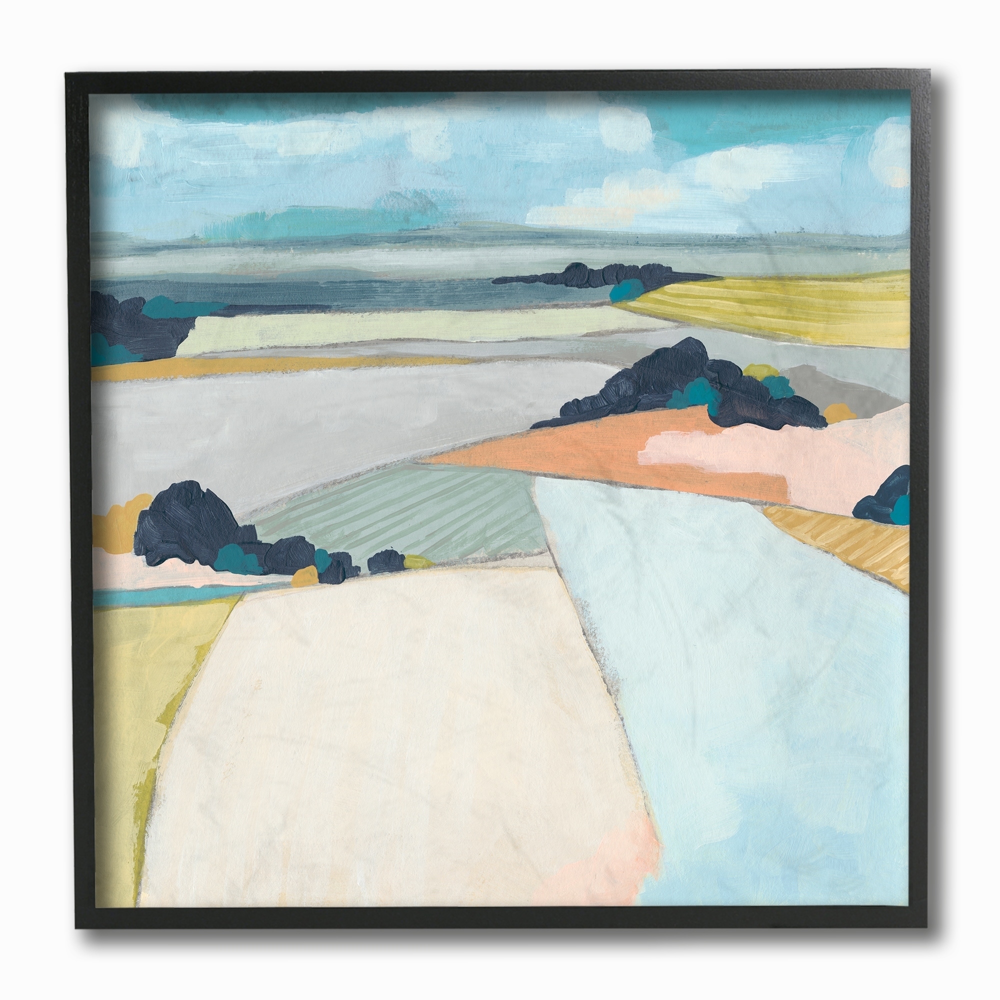 Stupell Peach and Blue Chromatic Fields Color Block Landscape Framed Art,  12 x 12, Proudly Made in USA Multi-Color 12 x 12 Bed Bath  Beyond  26886319