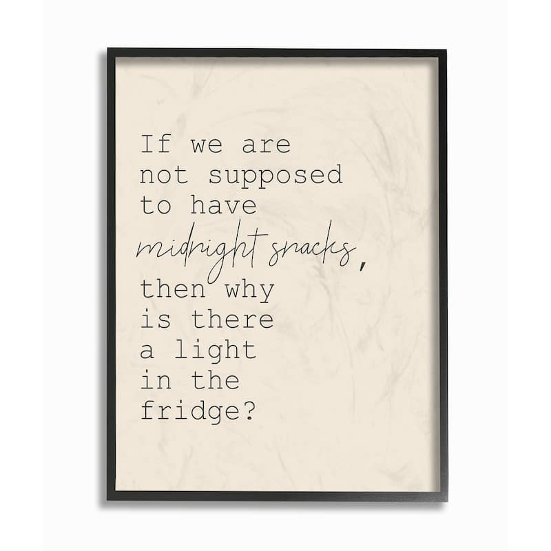 Stupell Fridge Lights are for Midnight Snacks Funny Framed Art, 11 x 14