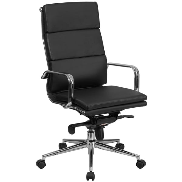 Shop High Back Executive Black Leather Adjustable Swivel Office Chair