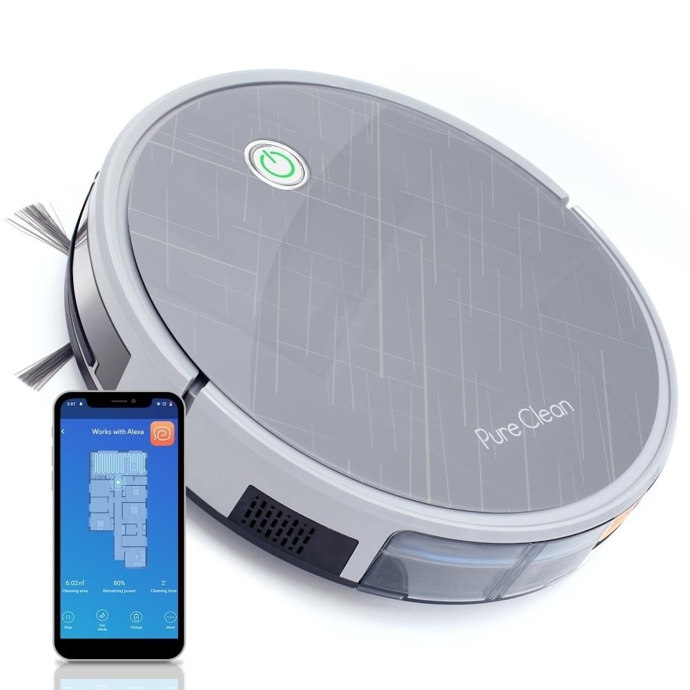 Pure Clean Smart Robot Vacuum Cleaner -Powerful Cleaning w/ App & Remote Control