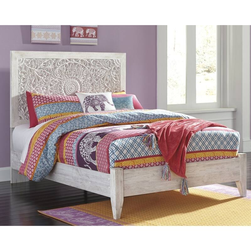 Paxberry Whitewash Panel Bed