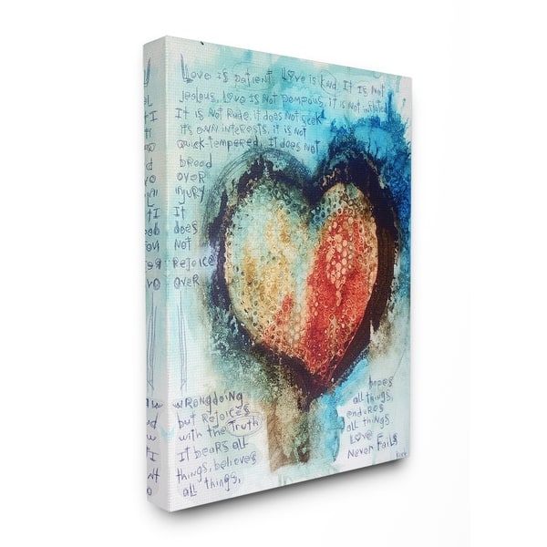 The Stupell Home Decor Red And Blue Painted Heart Over Words Blue Painted Heart Over Words