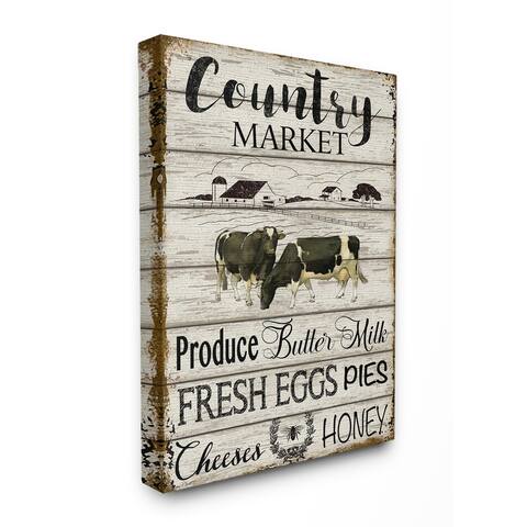 The Gray Barn Farmhouse Planked Country Market Sign Canvas Wall Art - Multi-Color