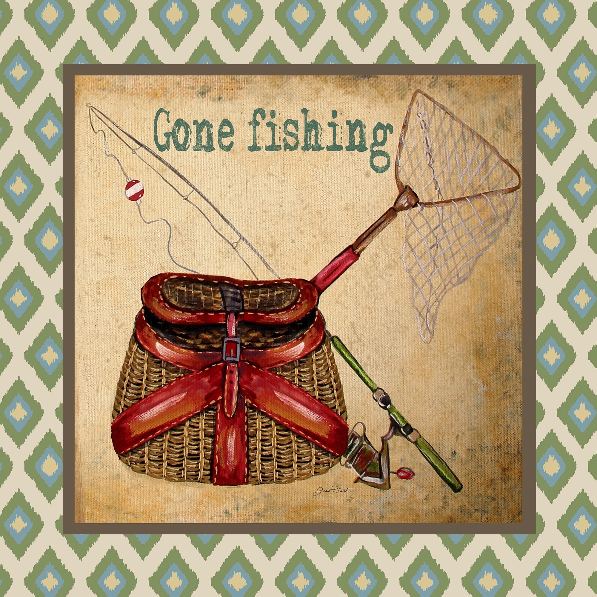 Gone Fishing Indoor/Outdoor Art - Multi-color - Bed Bath & Beyond - 26890770