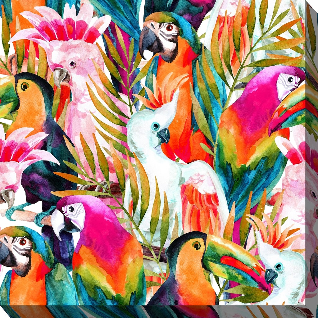 Bright Parrots Indoor/Outdoor Art - Multi-color