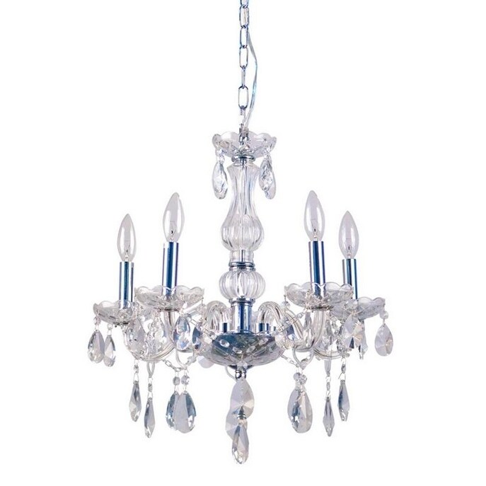 Chrome Steel Chandelier With Clear Crystal Accents - Chandeliers For Bedrooms by Overstock.com