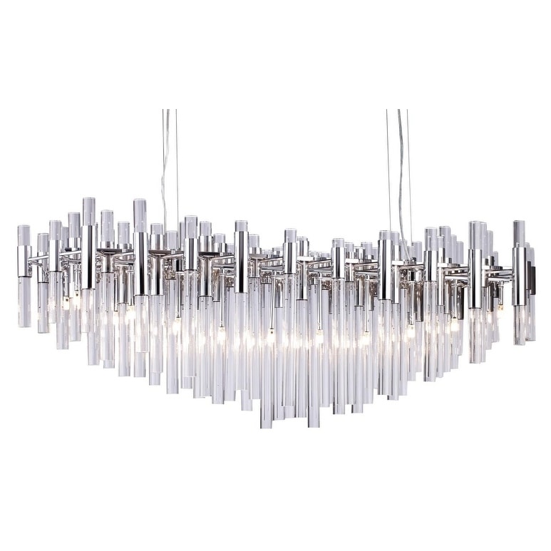 Polished Chrome Steel Chandelier With Clear Glass Rods - Chandeliers For Bedrooms by Overstock.com
