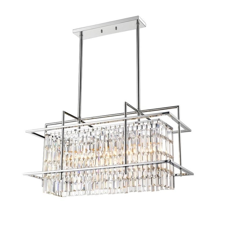 Chrome Iron Chandelier With Clear Crystal Drapping - Chandeliers For Bedrooms by Overstock.com