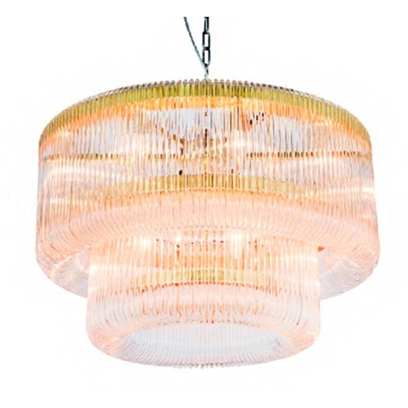 Gold Steel Chandelier With Clear Glass - Chandeliers For Bedrooms by Overstock.com
