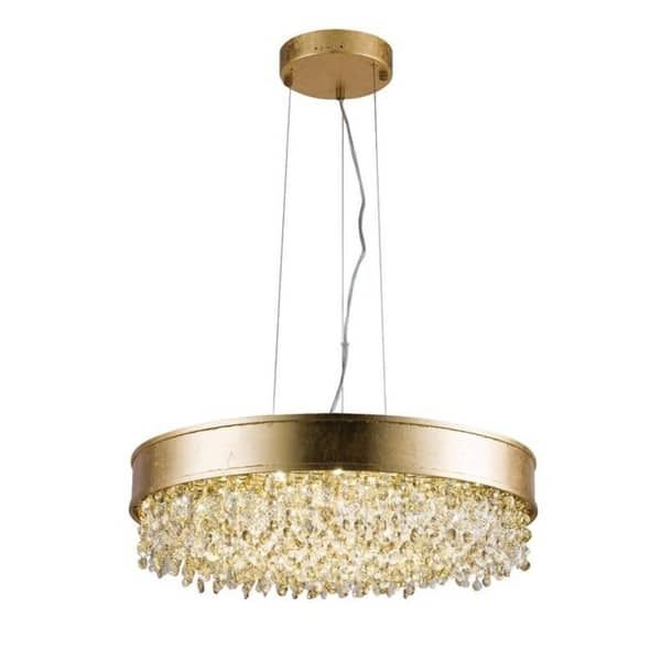 Dimmable LED Crystal Pendant Lighting with Gold Steel Frame - Bed Bath ...