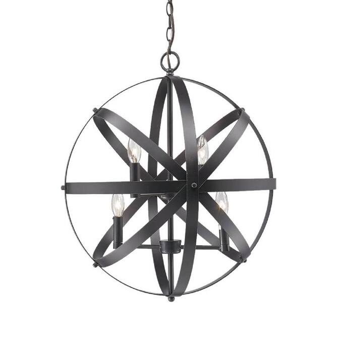 Pendant Lighting with Dark Brown Iron Frame - N/A