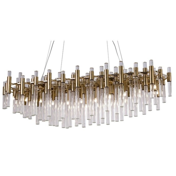 Gold Steel Chandelier With Clear Glass Rods - Chandeliers For Bedrooms by Overstock.com