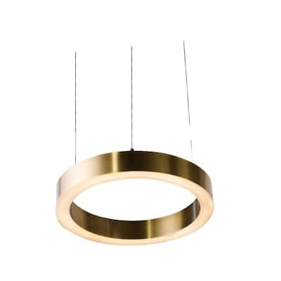 LED Pendant Lighting with Antique Brass Frame