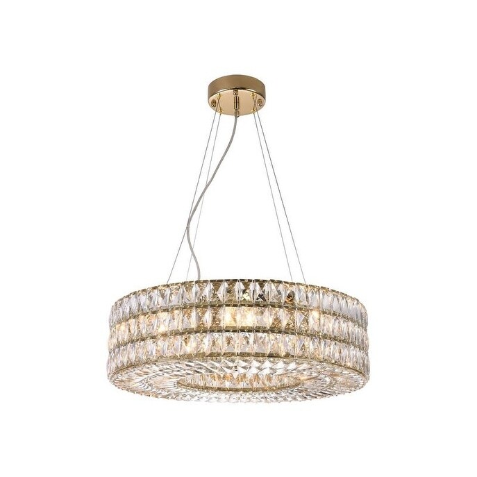 Gold Iron Chandelier With Clear Crystal - Chandeliers For Bedrooms by Overstock.com