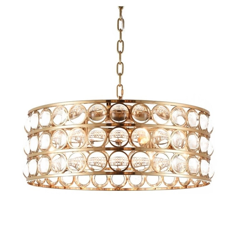Gold Iron Chandeliers With Clear Crystal Balls Accents - Chandeliers For Bedrooms by Overstock.com
