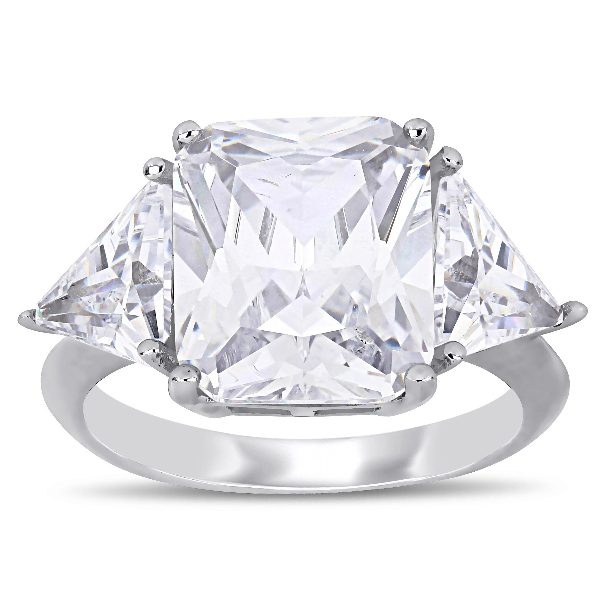 12mm size 9 Sterling Silver Vintage Style Engagement Ring wide w// CZ Stones 1//2