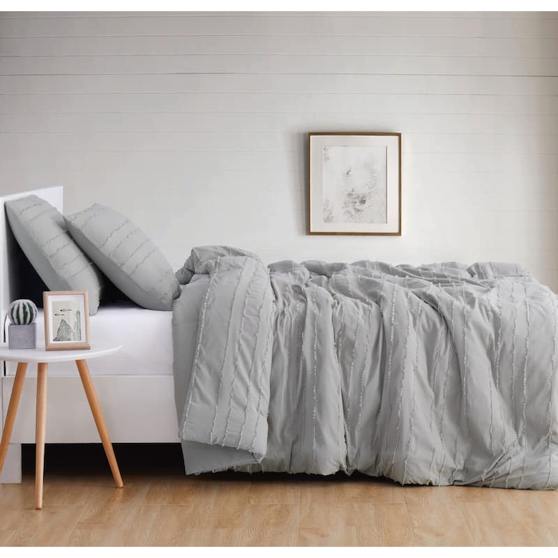 Silver Orchid Christopherson Stripe 3-piece Duvet Cover Set