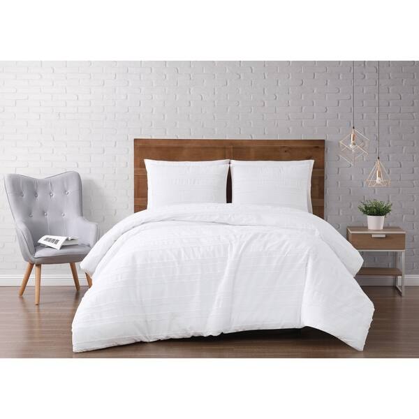 slide 1 of 8, Silver Orchid Christopherson Stripe 3-piece Duvet Cover Set